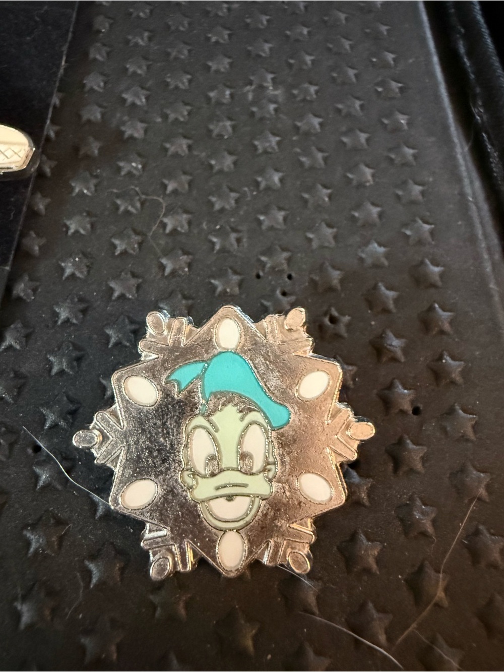 Disney Donald Duck Silver Snowflake Pin with Teal Hat